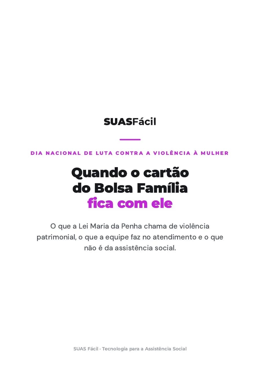 Capa do material Violência patrimonial no atendimento