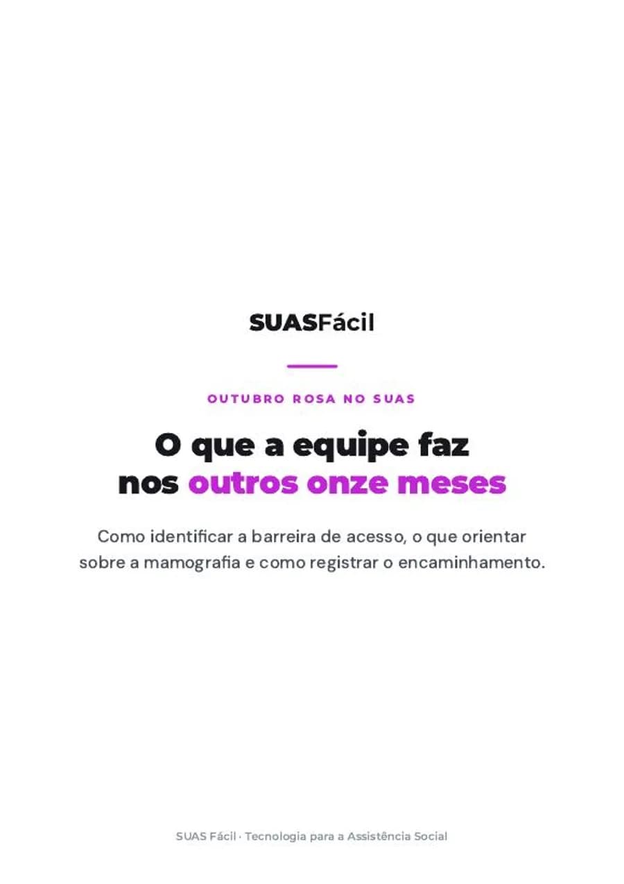 Capa do material Outubro Rosa no SUAS